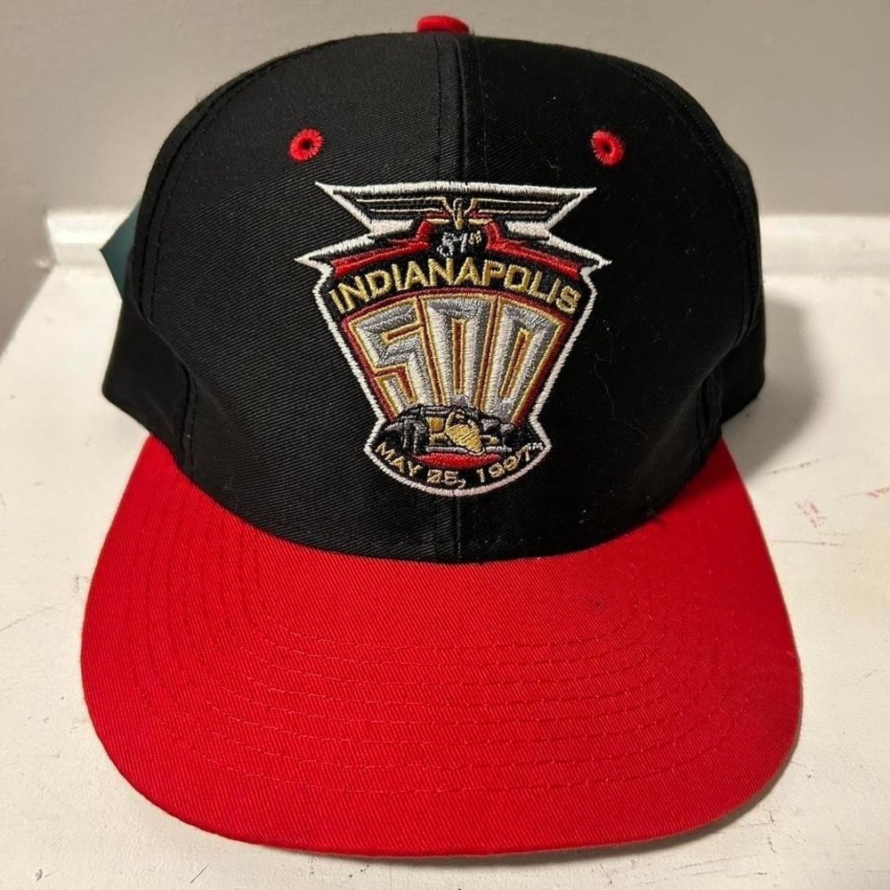 Vintage 90s 1997 Logo 7 Indianapolis 500 two tone twill racing SnapBack hat cap